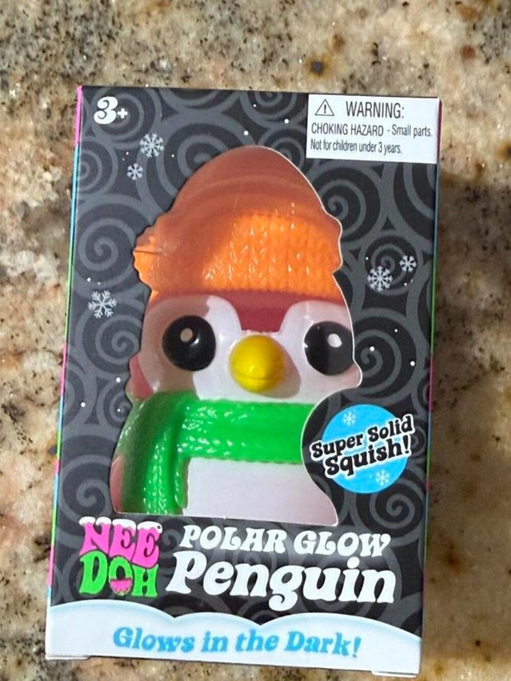 RARE NeeDoh Polar Glow Penguin – Pink Body with Orange Hat – New in Box